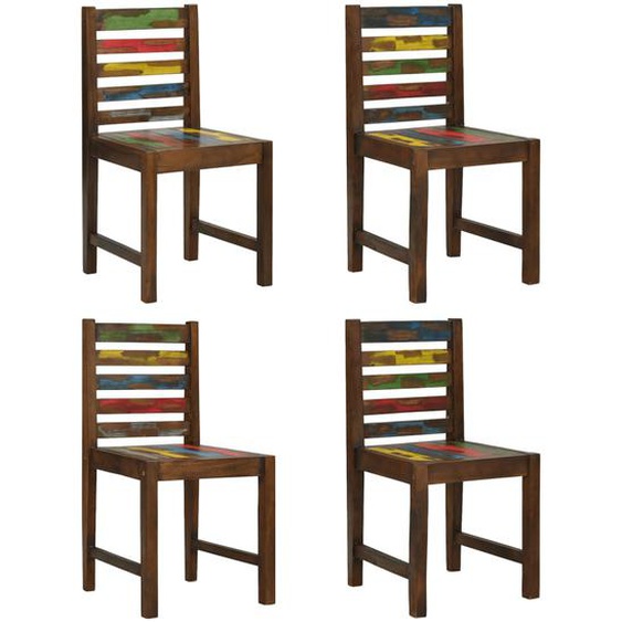 Chaises à manger lot de 4 bois de récupération solide