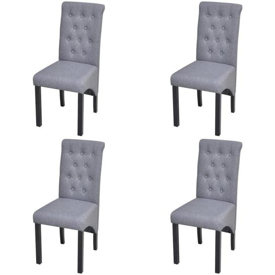 Chaises à manger lot de 4 gris clair tissu