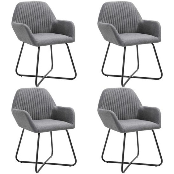 Chaises à manger lot de 4 gris foncé tissu