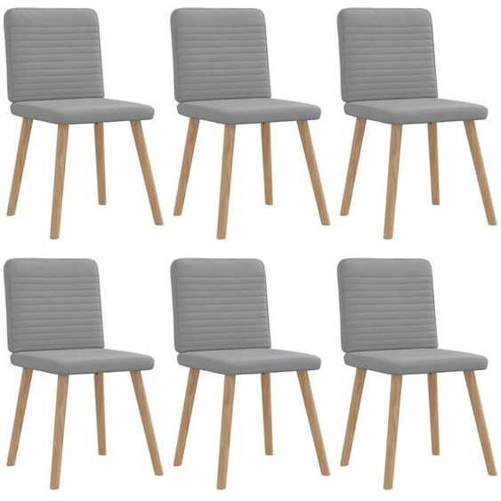 Chaises à manger lot de 6 gris clair tissu