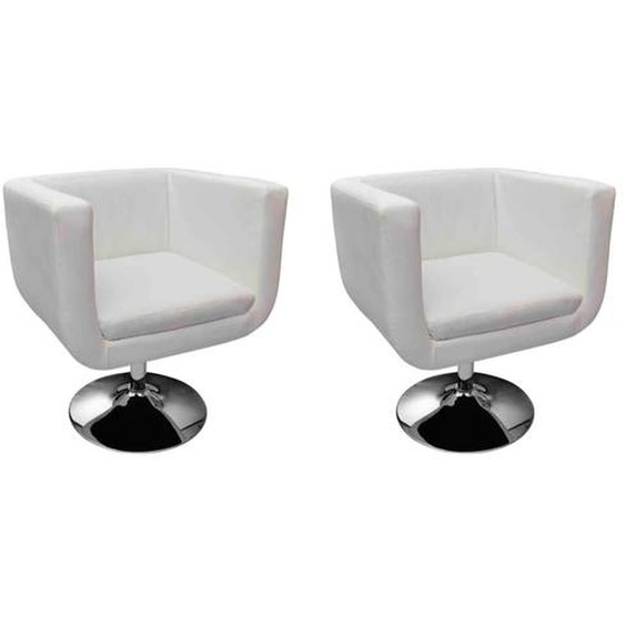 Chaises de bar lot de 2 blanc similicuir