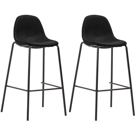 Chaises de bar lot de 2 noir tissu