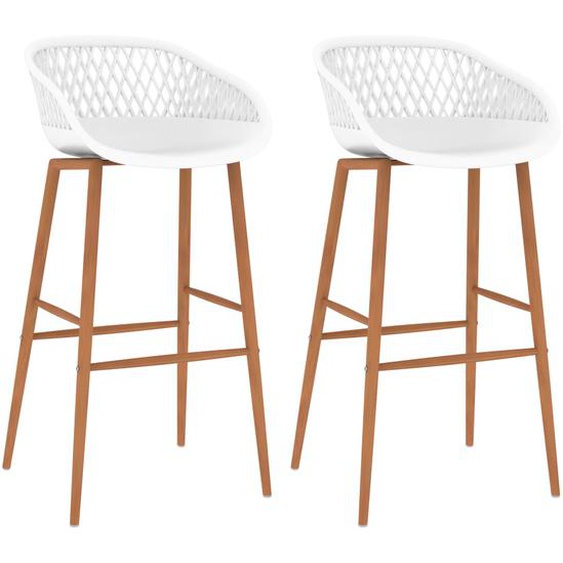 Chaises de bar lot de 2 blanc