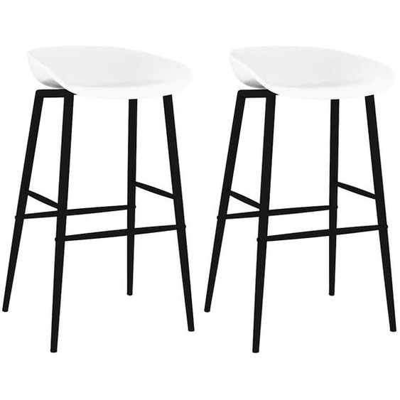 Chaises de bar lot de 2 blanc