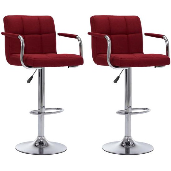 Chaises de bar lot de 2 bordeaux tissu