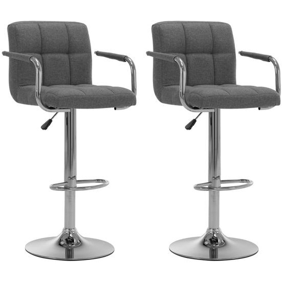 Chaises de bar lot de 2 gris clair tissu