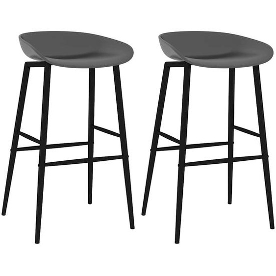 Chaises de bar lot de 2 gris