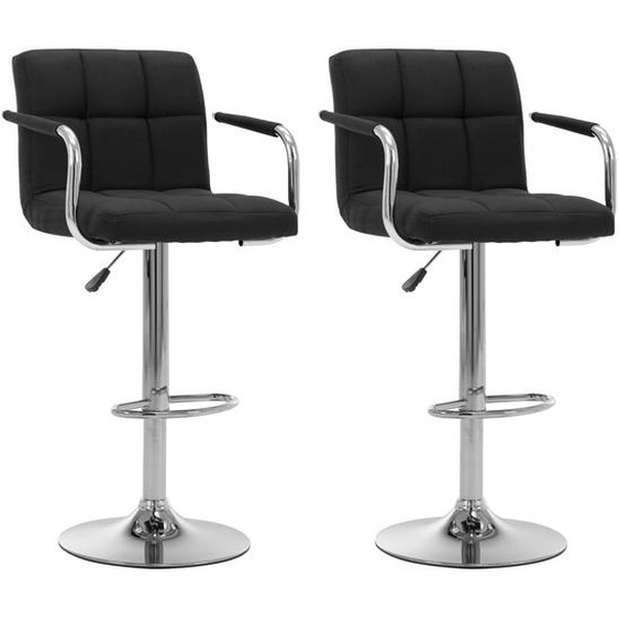 Chaises de bar lot de 2 noir tissu