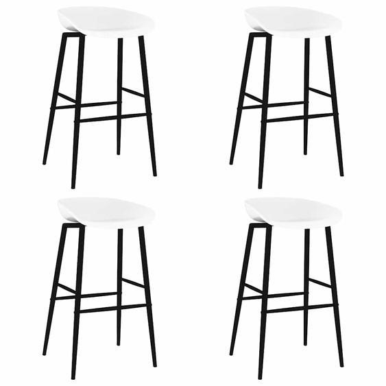 Chaises de bar lot de 4 blanc