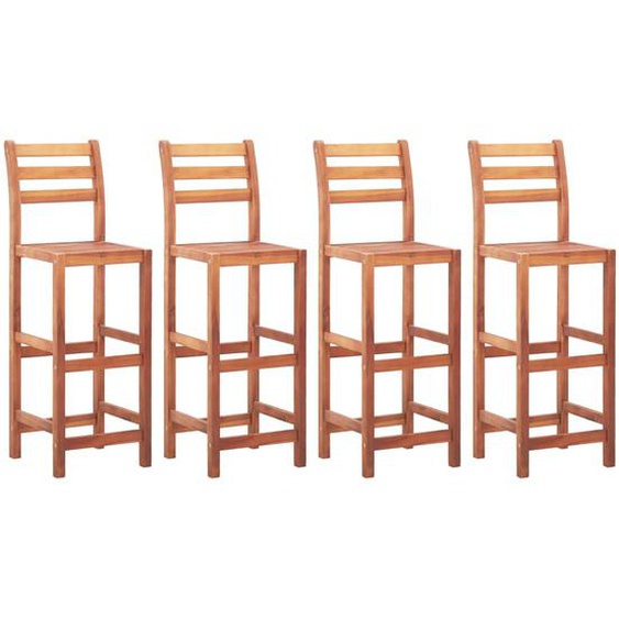 Chaises de bar lot de 4 bois dacacia solide