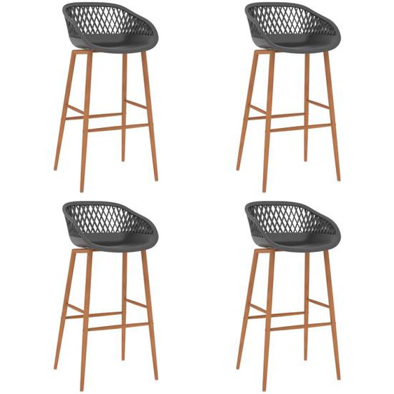 Chaises de bar lot de 4 gris