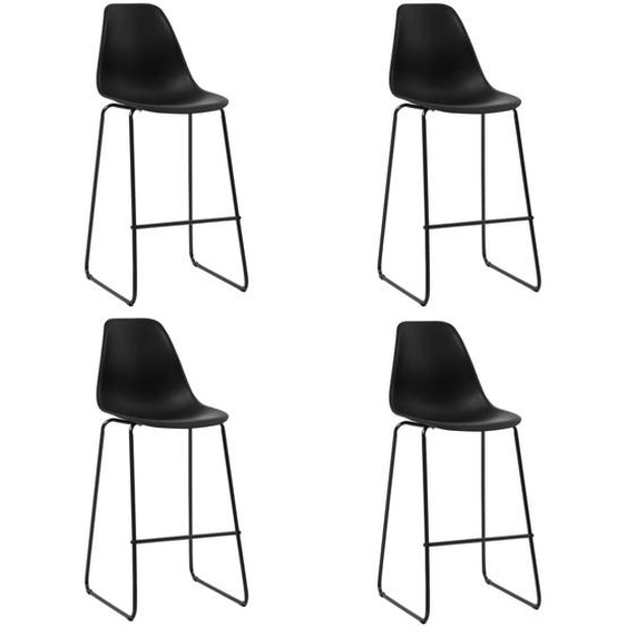 Chaises de bar lot de 4 noir plastique