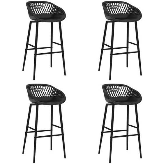 Chaises de bar lot de 4 noir