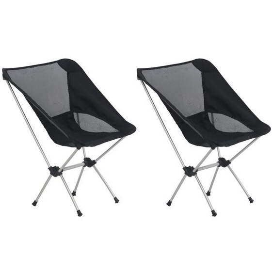 Chaises de camping pliables et sac lot de 2 Aluminium