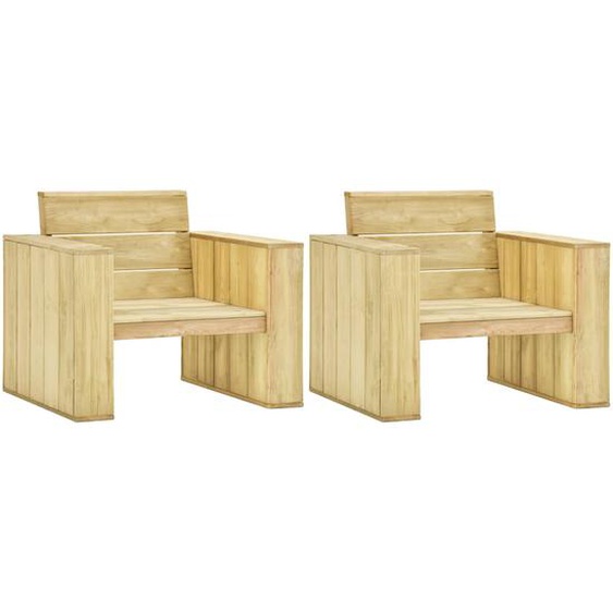 Chaises de jardin 2 pcs 89x76x76 cm Bois de pin imprégné