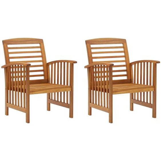 Chaises de jardin lot de 2 Bois dacacia massif
