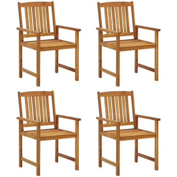 Chaises de jardin lot de 4 Bois dacacia solide