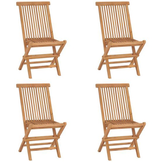 Chaises de jardin pliables lot de 4 Bois de teck massif