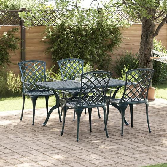 Chaises de jardin vidaXL empilables 4 pcs vert en aluminium moulé 42002707