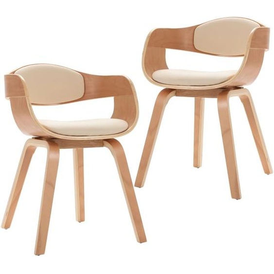 Chaises à manger lot de 2 bois courbé et similicuir