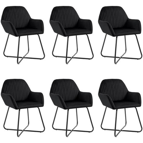 Chaises à manger lot de 6 noir velours