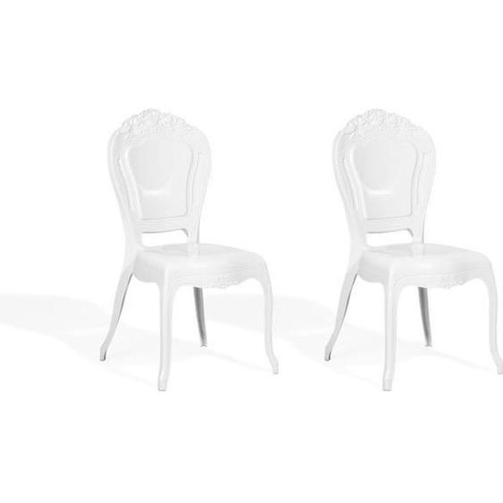 Chaises de salle à manger blanche Vermont - BELIANI - Lot de 2 - Classique - Intérieur