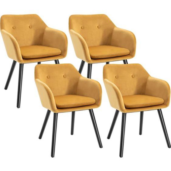 chaise - HOMCOM - Polyester - 54x56x74cm - Moutarde