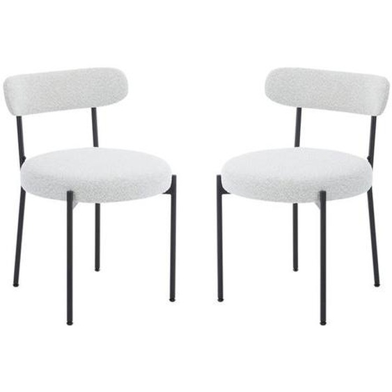 Chaises de salle à manger modernes, rondes, rembourrées, en tissu éponge,lot de 4