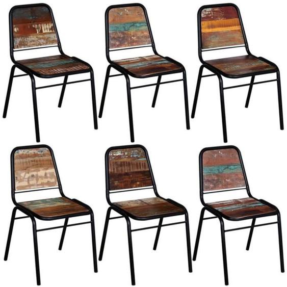 Chaises de salle à manger - MOTHINESSTO - LY2001 - Bois de récupération - 6 pièces - Style vintage
