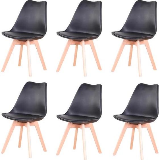 Chaises de salle à manger, style nordique, assise rembourrée en PU