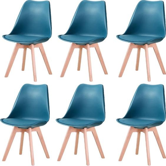 Chaises de salle à manger, style nordique, assise rembourrée en PU