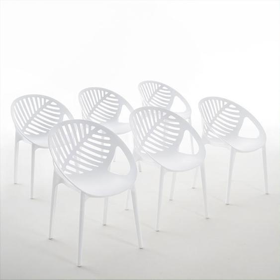 Chaises empilables - VIVIAN - Polypropylène renforcé - Design moderne - Usage intérieur et extérieur - 6 pièces