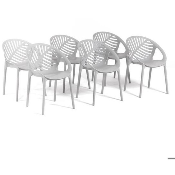 Chaises empilables - VIVIAN - Polypropylène renforcé - Usage intérieur et extérieur - Design moderne - 6 pièces