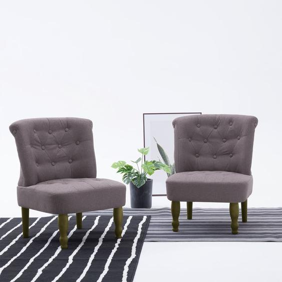 Chaises françaises lot de 2 taupe tissu
