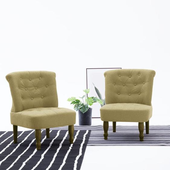 Chaises françaises lot de 2 vert tissu