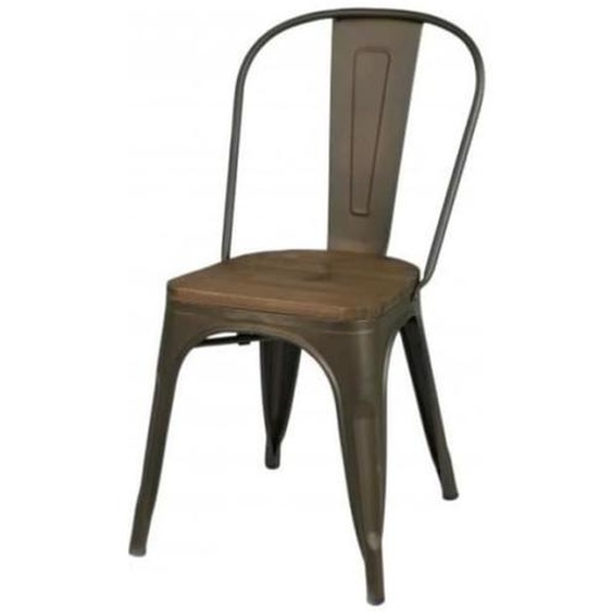 Chaises - URBAN LIVING - Lot de 4 chaises en métal Liv - Gris - Dimensions L 36 x l 45 x H 84 cm