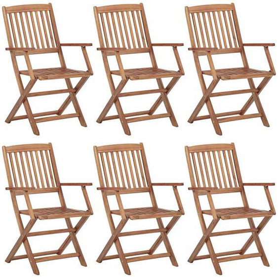 Chaises pliables de jardin 6 pcs Bois dacacia solide
