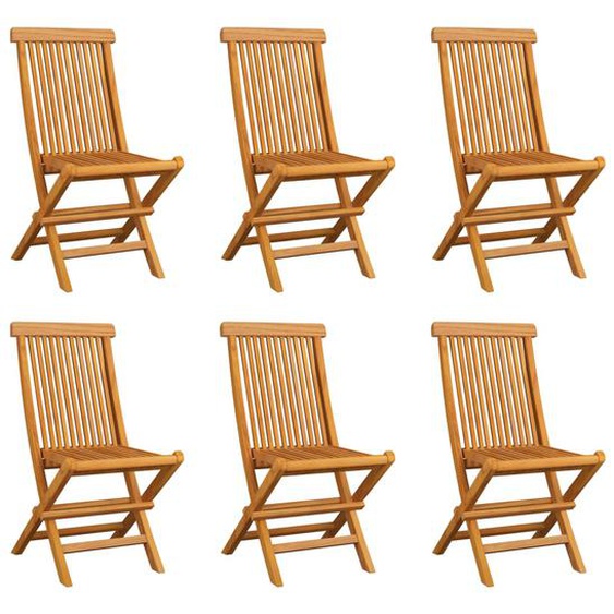 Chaises pliables de jardin 6 pcs Bois de teck solide