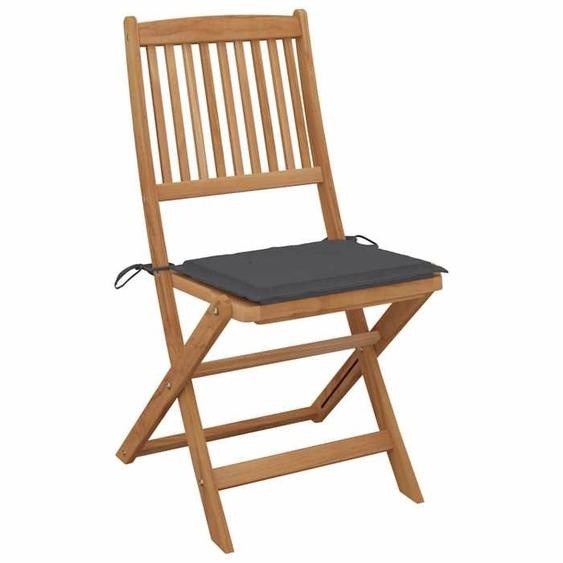 Chaises pliables de jardin-chaises dappoint lot de 6 avec coussins - Bois dacacia(45394) ZLH