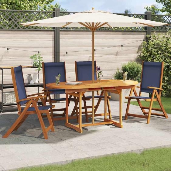 Chaises pliables de jardin lot de 4 bois dacacia et textilène