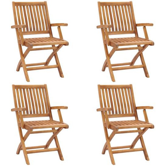 Chaises pliables de jardin lot de 4 Bois de teck solide