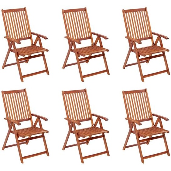 Chaises pliables de jardin lot de 6 Bois dacacia solide