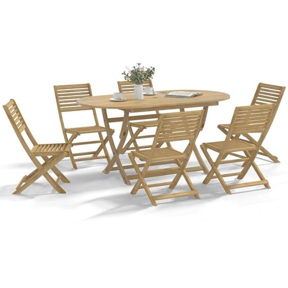 Chaises pliables de jardin lot de 6 bois massif dacacia