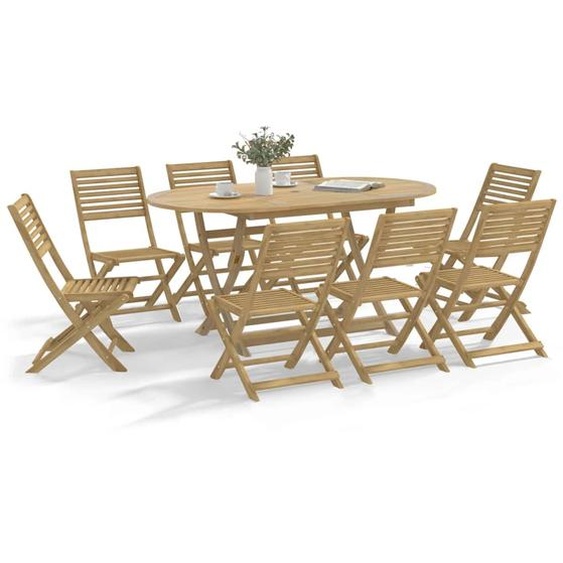 Chaises pliables de jardin lot de 8 bois massif dacacia