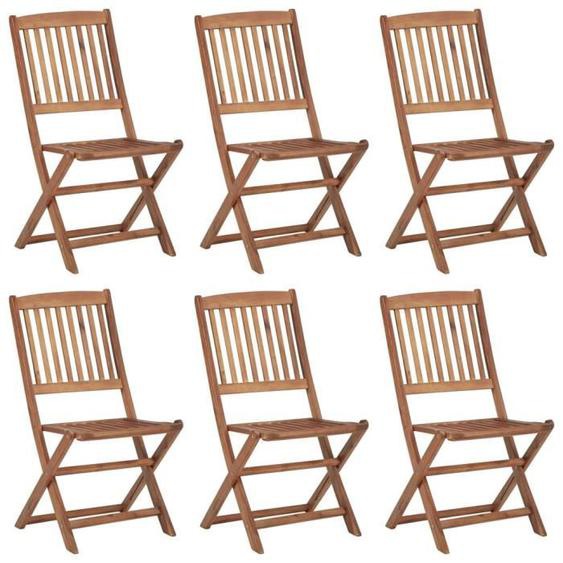 Chaises pliables de jardin - MOTHINESSTO - Bois dacacia - Coussins bleu royal - Pliantes
