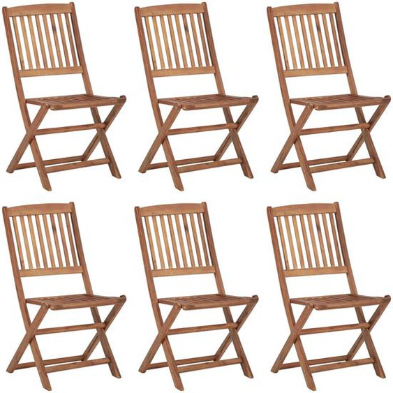 Chaises pliables dextérieur lot de 6 Bois dacacia solide