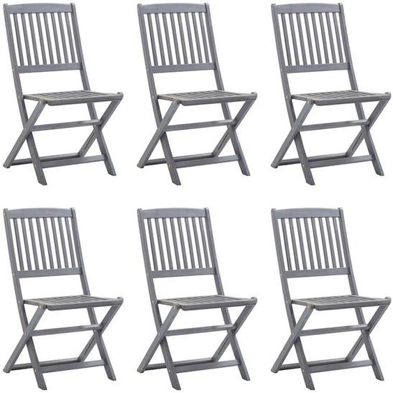 Chaises pliables dextérieur lot de 6 Bois dacacia solide