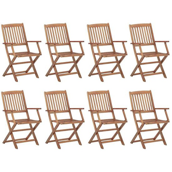 Chaises pliables dextérieur lot de 8 Bois dacacia solide