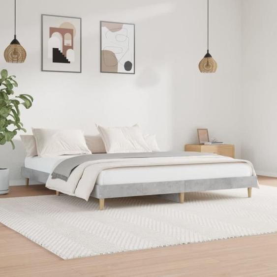 Chambre 120 x 200 cm Cadre de lit Moderne gris béton 120x200 cm bois dingénierie354