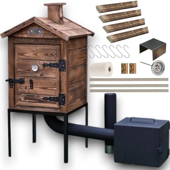 Chambre à fumer en bois, dimensions 50x50x80 cm. Four à fumer imprégné. Armoire à fumer. Barbecue en bois pour jardin. Chambre de combustion. Fumeur de jardin en bois avec porte